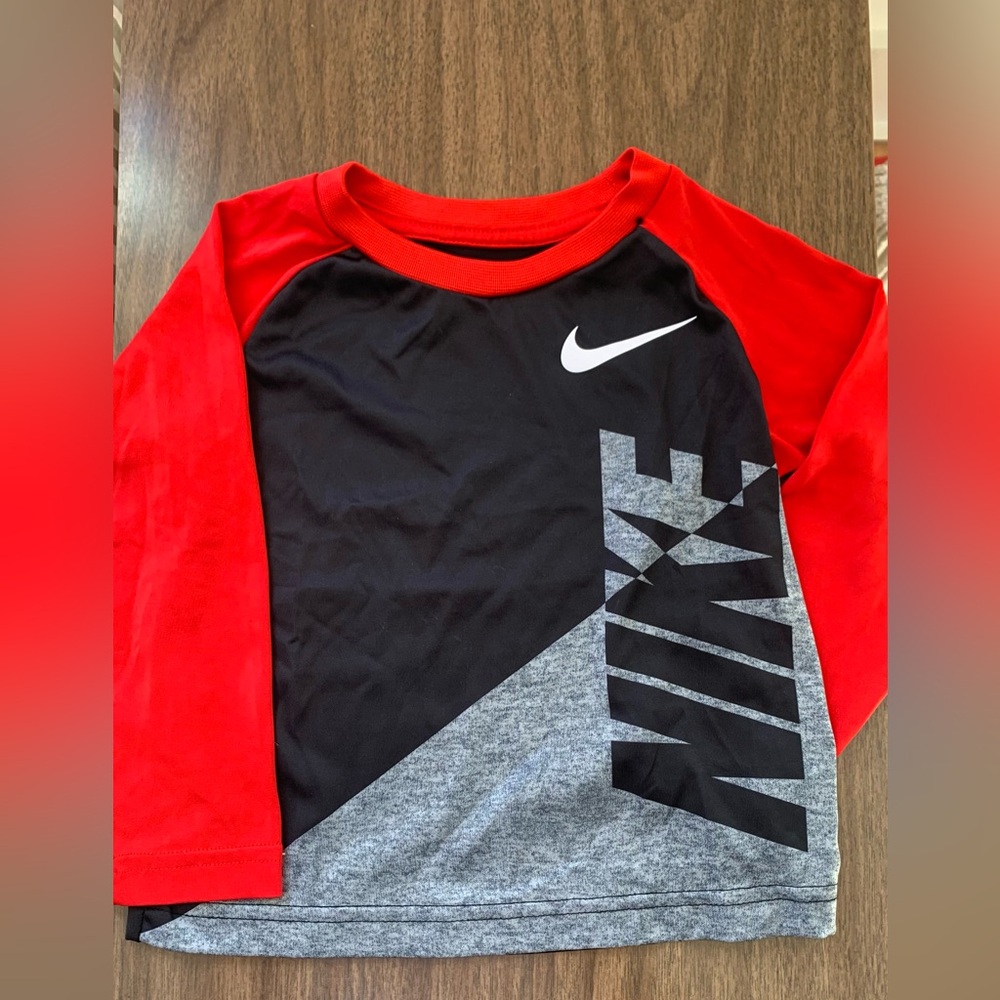 Nike Red and Black Raglan Tee